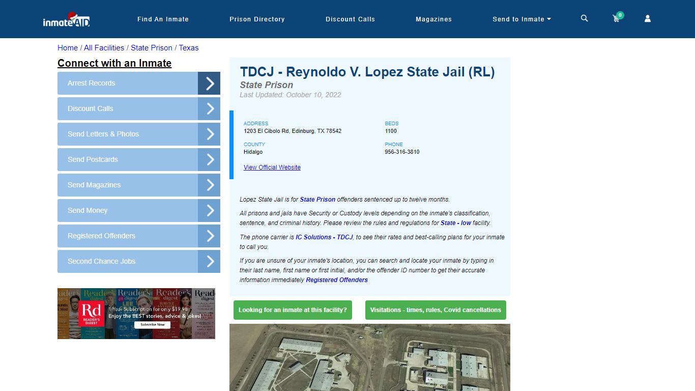 TDCJ - Reynoldo V. Lopez State Jail (RL) - InmateAid